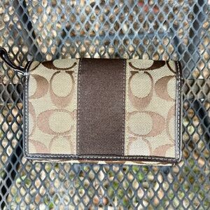 Coach Heritage Striped Collection Signature Jacquard Y2K khaki & brown